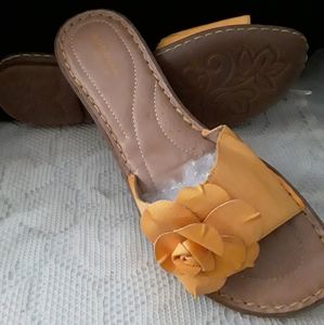 Sandals .yellow flat